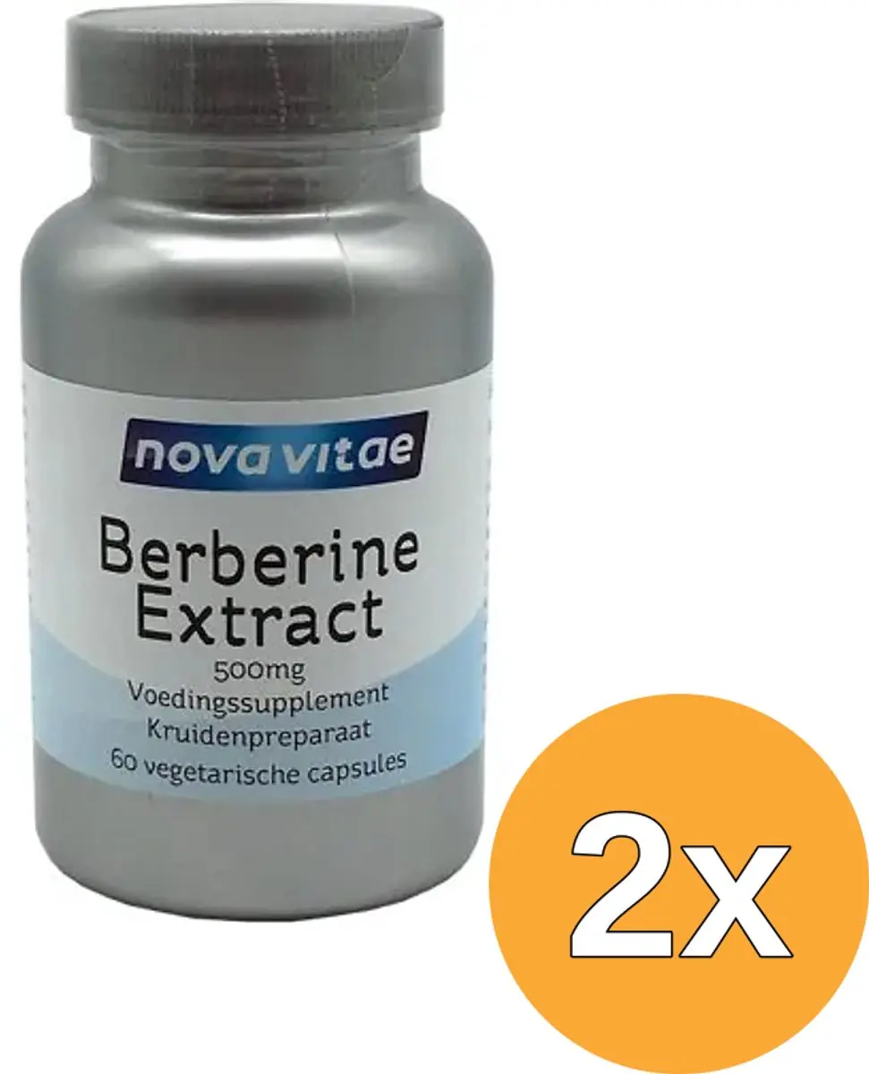 2x Nova Vitae Berberine Hci Extract 500 Mg (60 vega capsules)