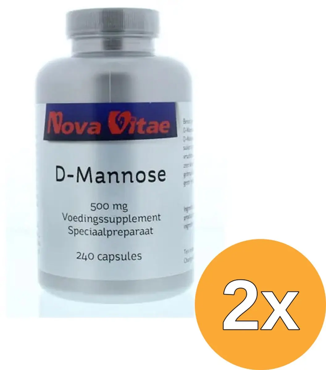 2x Nova Vitae D-Mannose 500 mg (240 capsules)