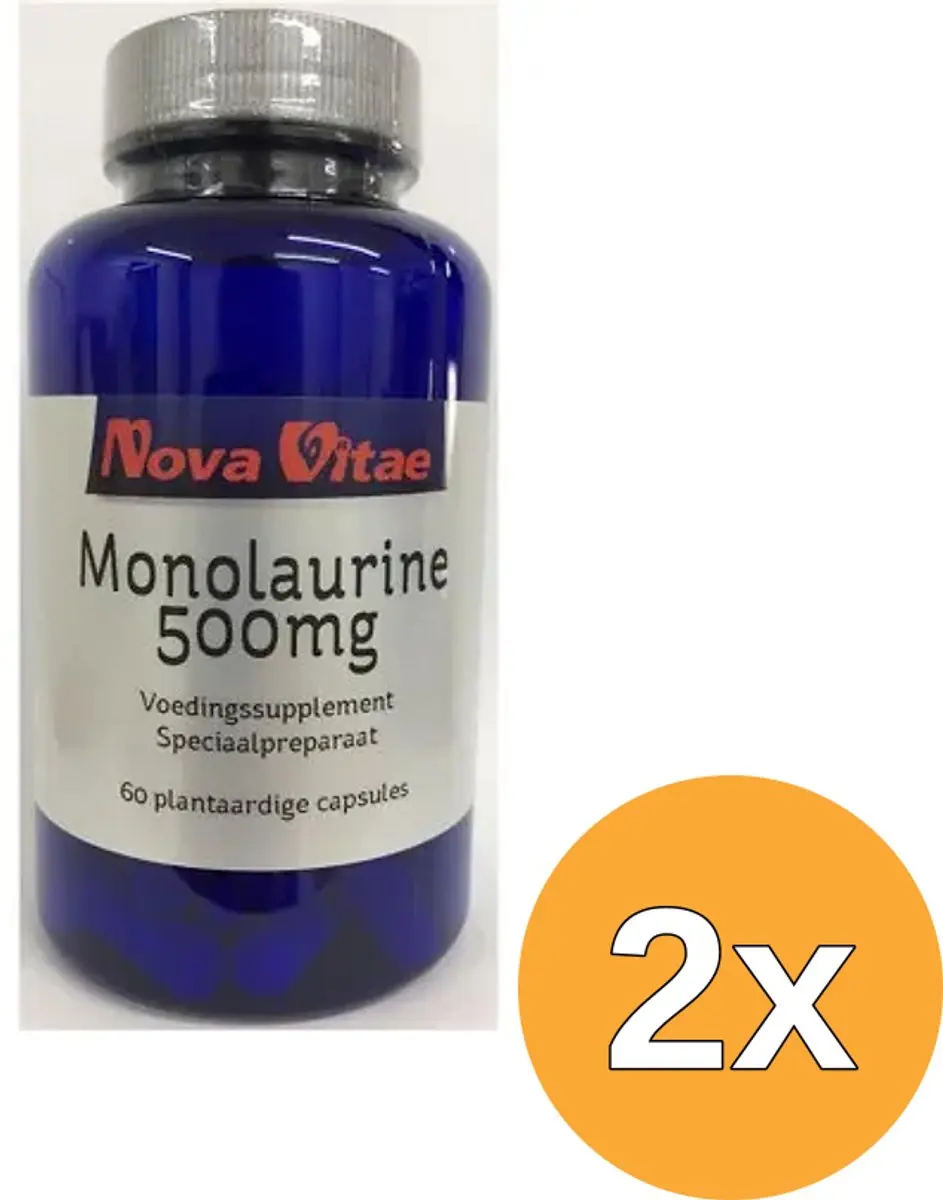 2x Nova Vitae Monolaurine 500 Mg (60 vega capsules)