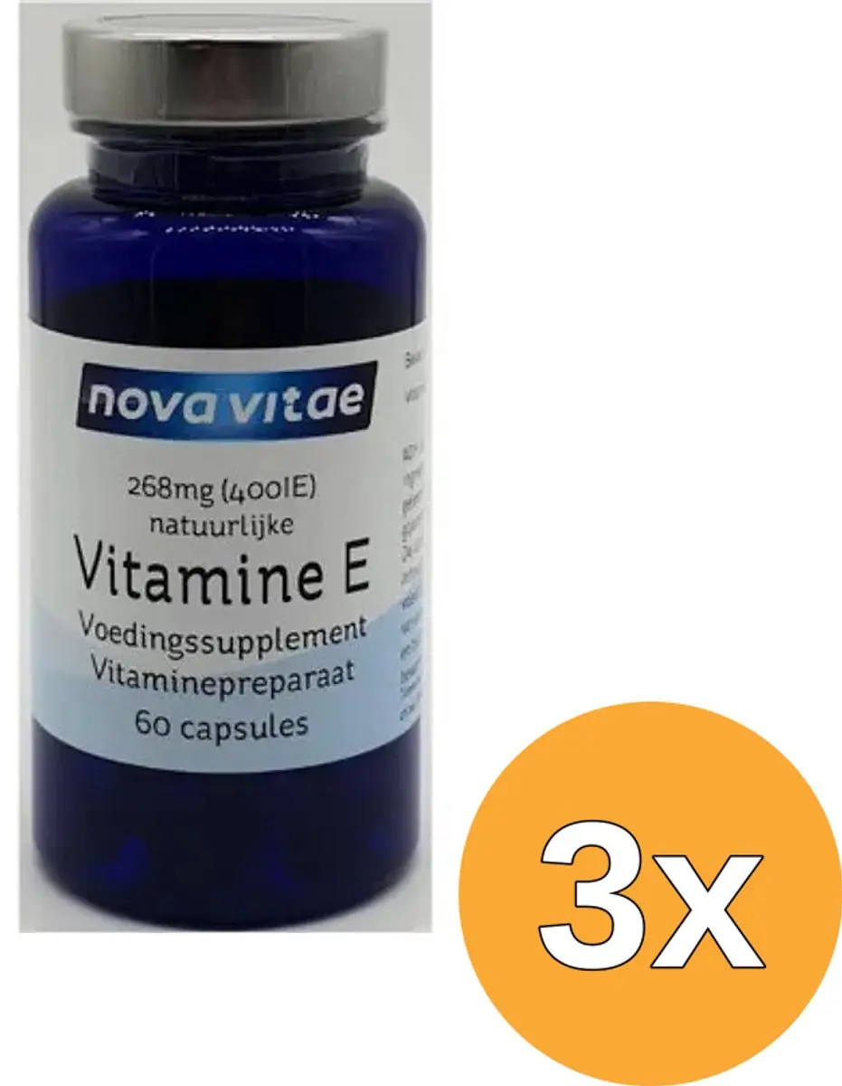 3x Nova Vitae Vitamine E 400IU (60 capsules)