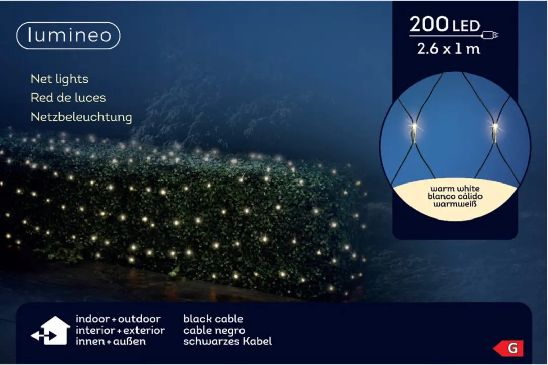 Lumineo Netverlichting 2,6m 200 LEDs Warm Wit