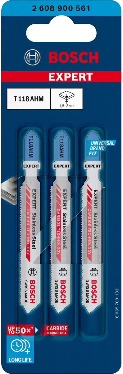 Bosch Professional T118AHM Decoupeerzaagblad - 3 Stuks - RVS