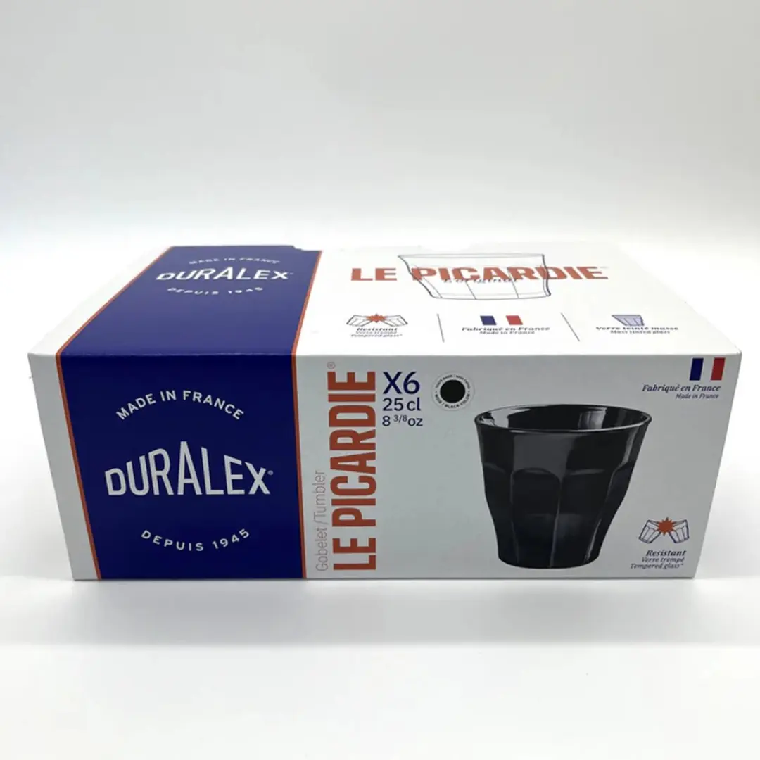 Duralex Picardie Glas 25cl - Zwart - 6 Stuks
