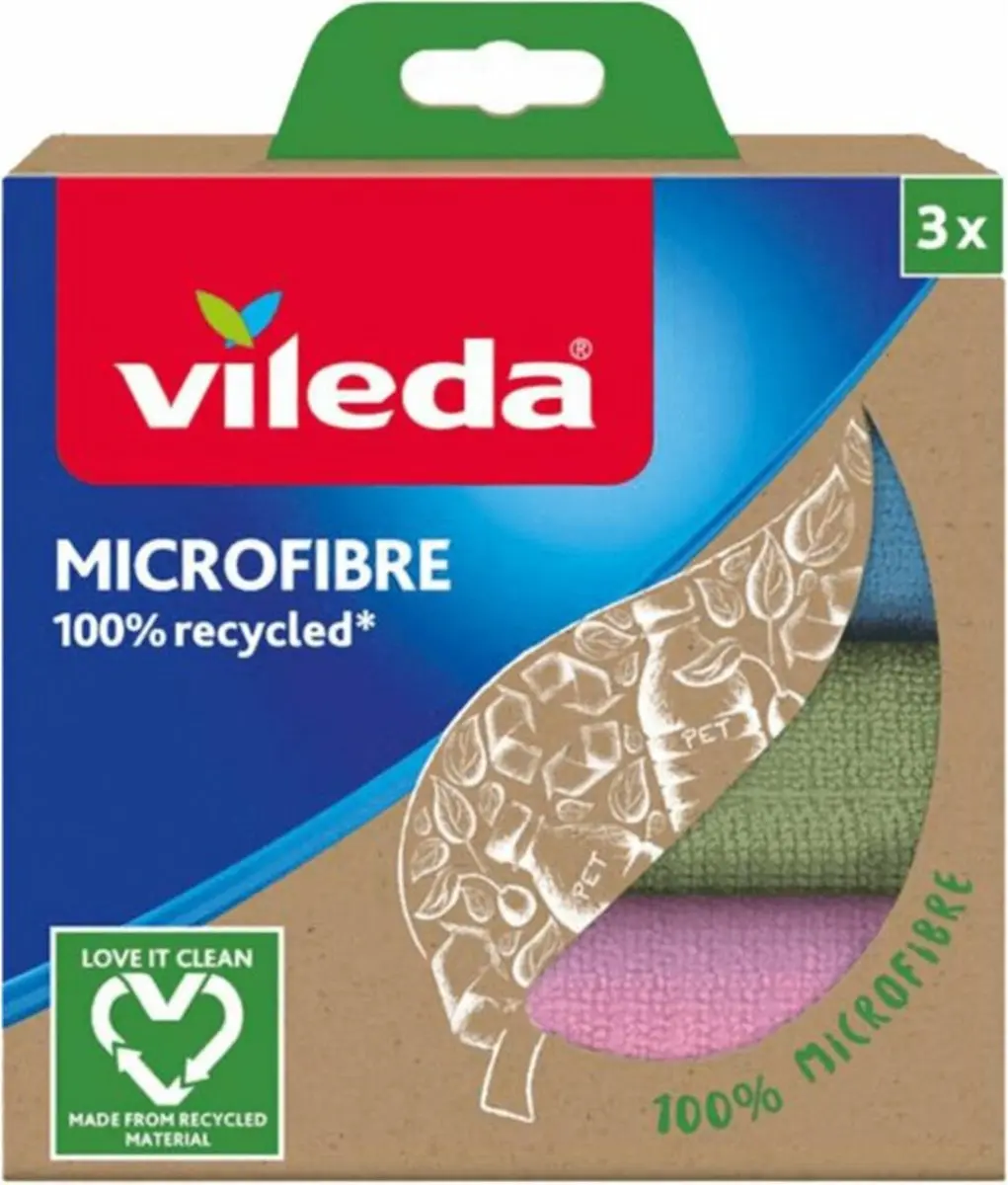 Vileda Microvezeldoek 100% Gerecycled - 36 Stuks (12x3) - Multicolor