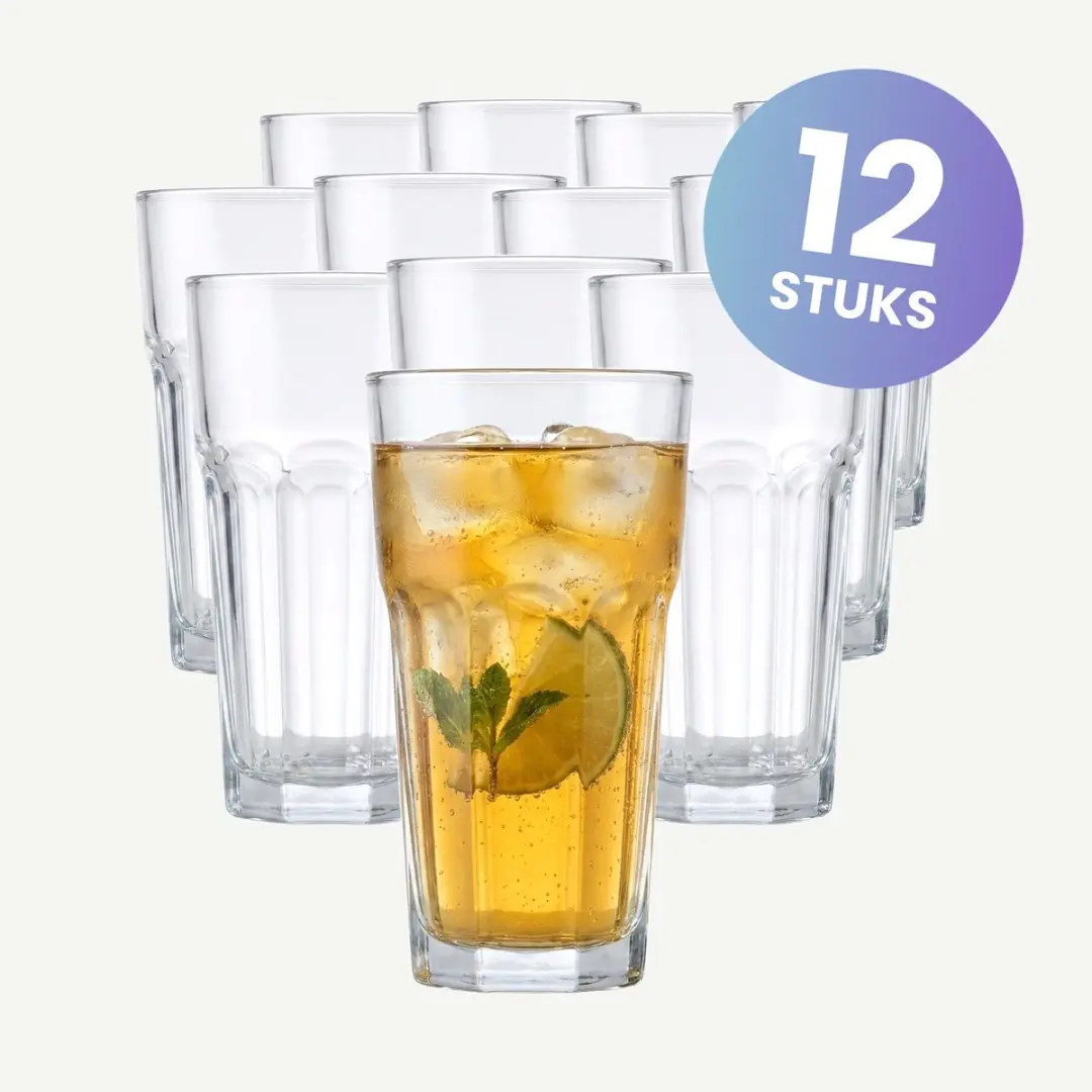 Onis Titan Longdrinkglazen 31cl - Set van 12 - Transparant