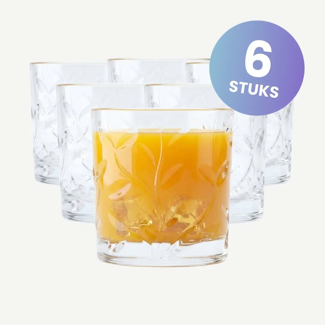 RCR Laurus Whiskyglazen 33cl - Set van 6 - Kristal - Transparant
