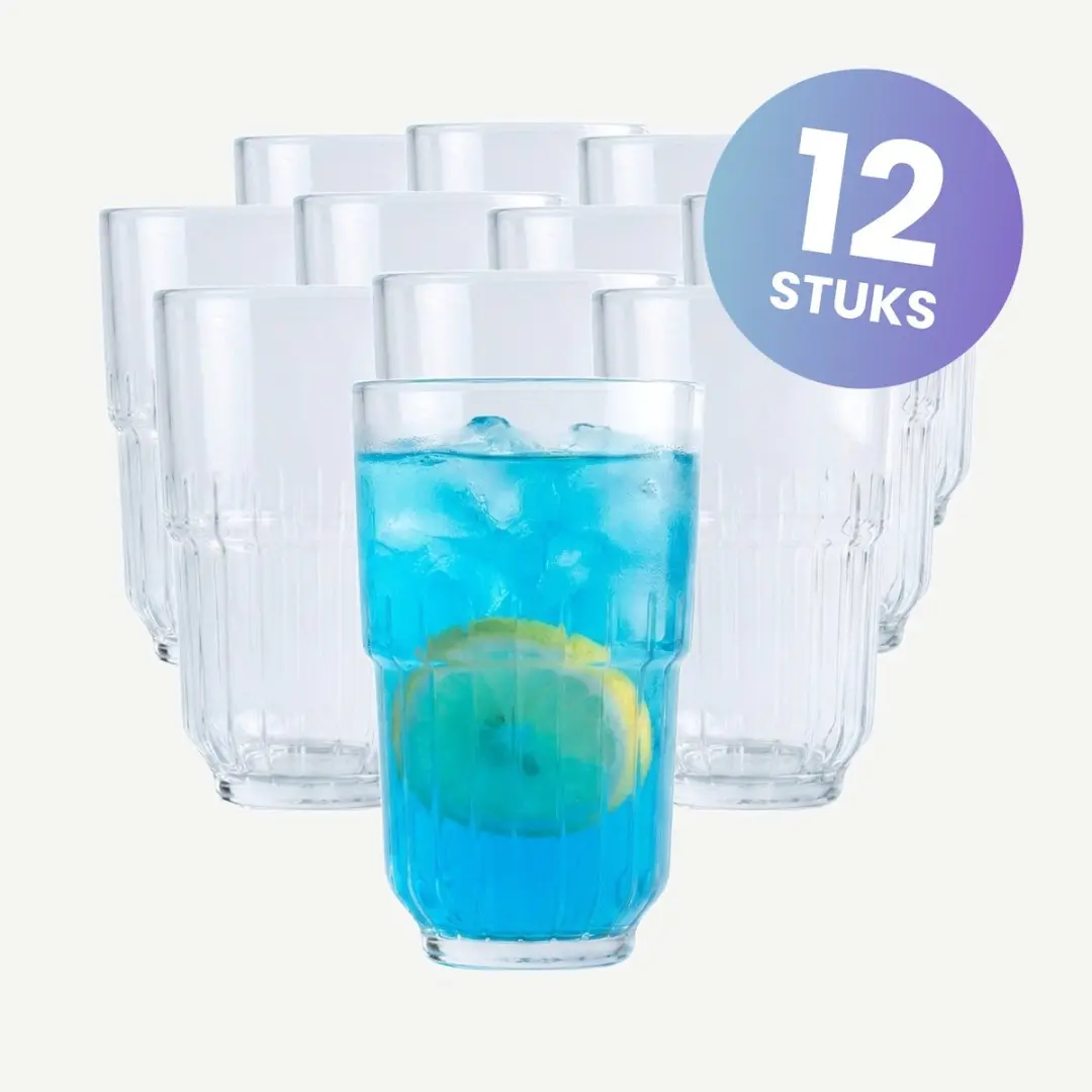 Onis Linq Longdrinkglazen 296ml - Set van 12 - Grijs