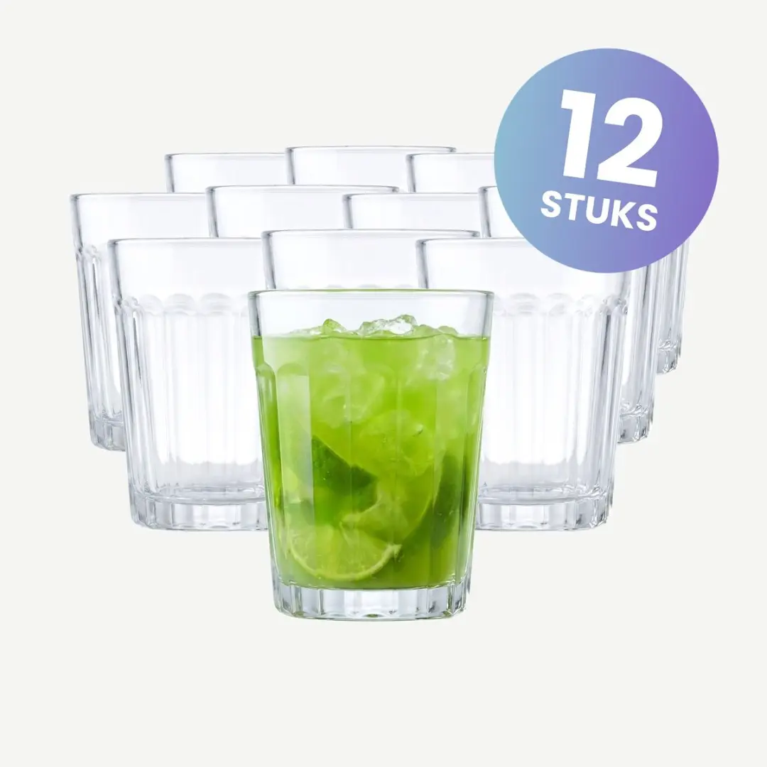 Onis Facets Tumblers 251ml - Set van 12 - Transparant