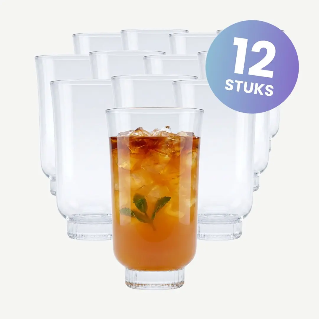 Onis N.Y.C. Longdrinkglazen 26cl - Set van 12 - Transparant