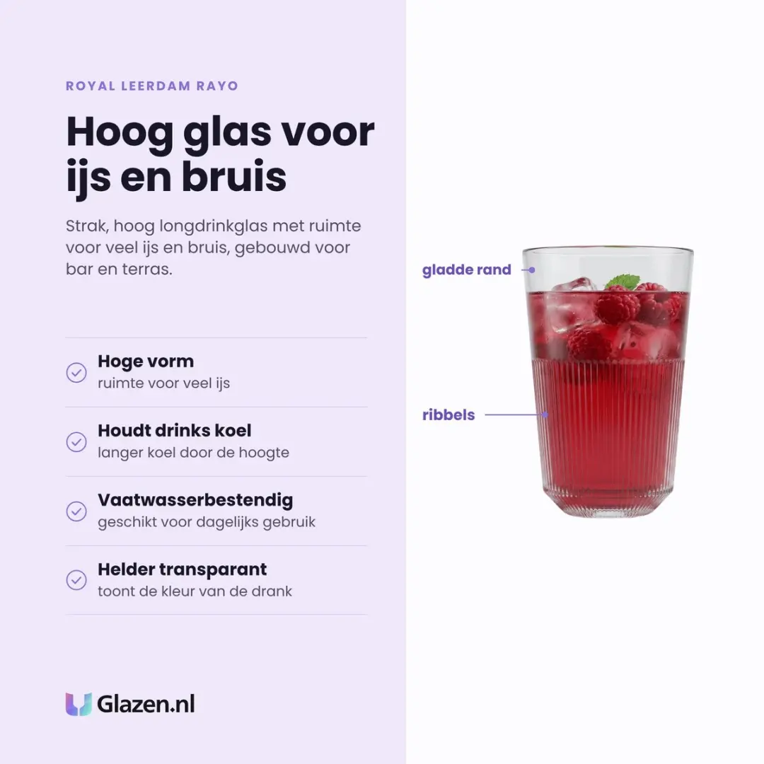 Royal Leerdam Rayo Longdrinkglazen 36cl - Set van 6