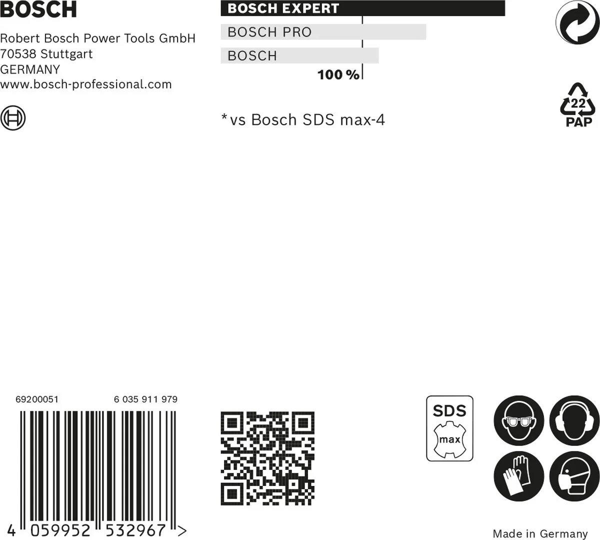 Bosch Professional EXPERT SDS max-8X Hamerboor 18mm - 2608900222