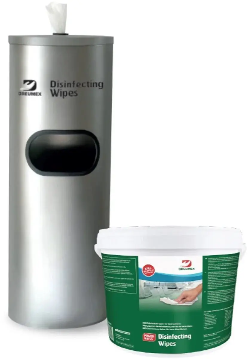 Dreumex Cleaning Wipes starterpack + RVS dispenser