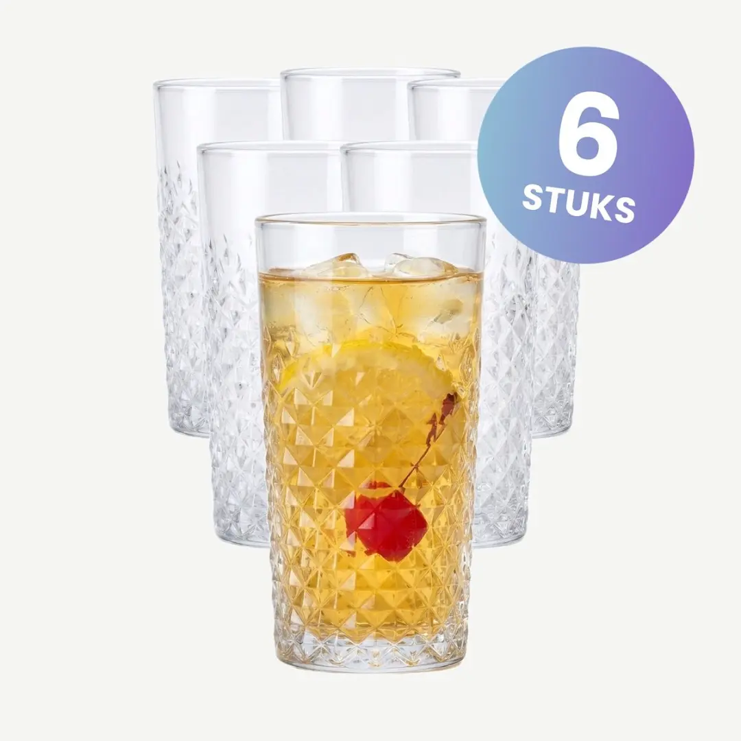 Onis Carats Longdrinkglazen 415ml - Set van 6 - Transparant