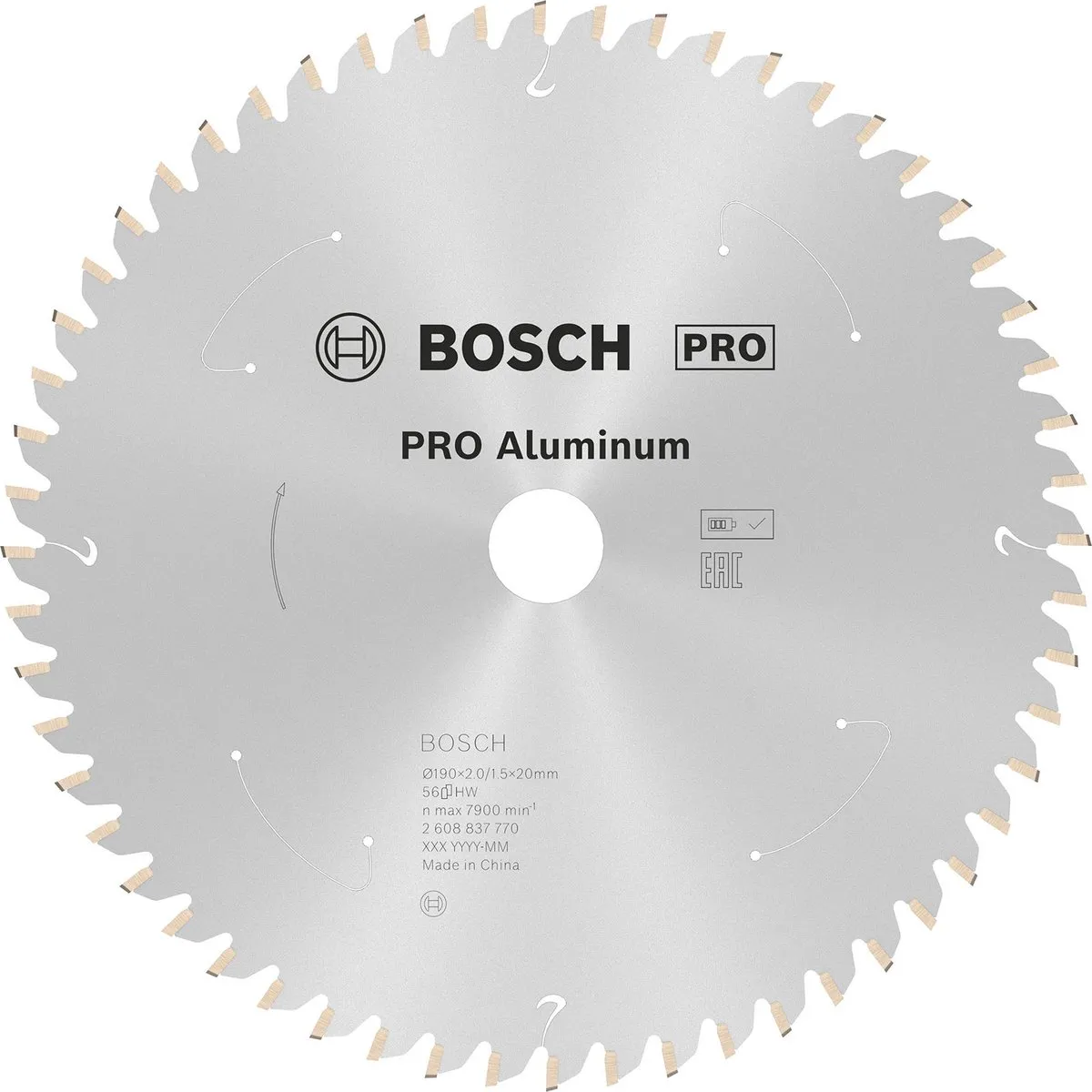 Bosch Professional 2608837770 Cirkelzaagblad Aluminium 190mm