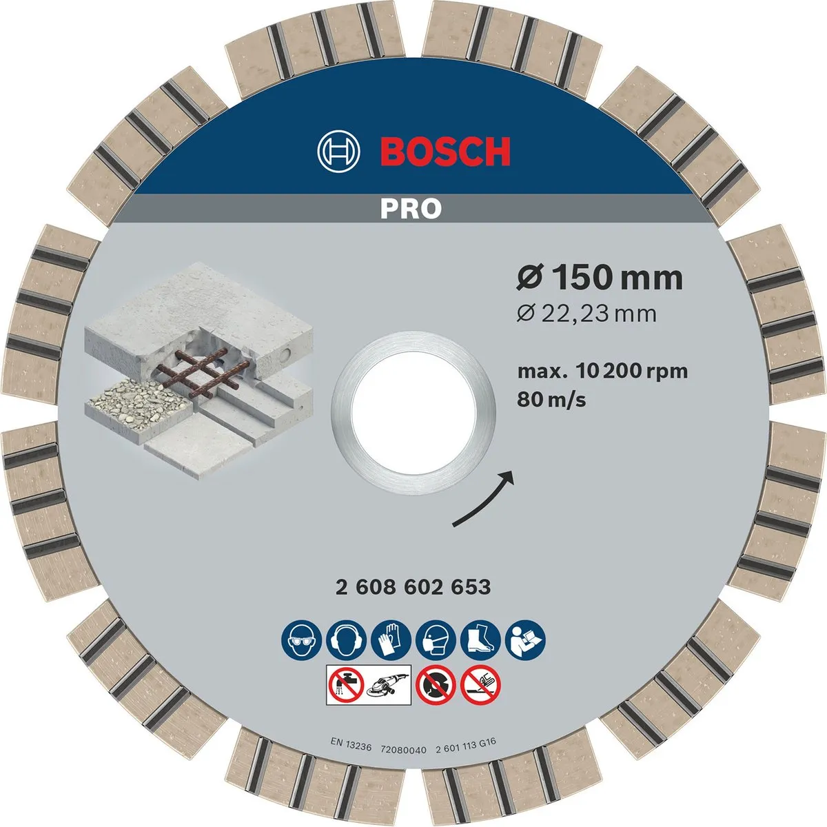 Bosch Professional Diamantschijf Best Concrete 150mm - 22,23mm As - afbeelding 6 van 6