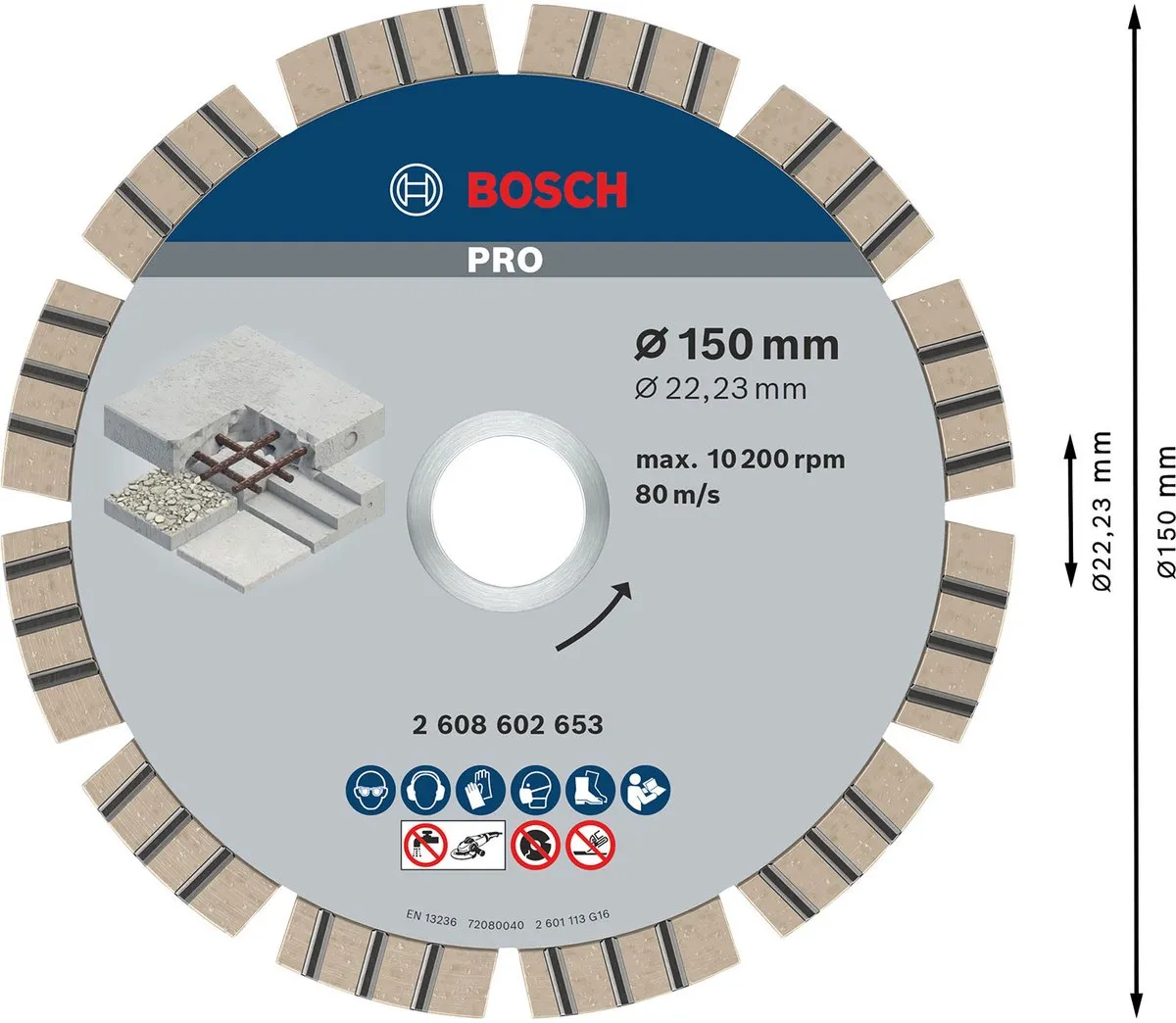Bosch Professional Diamantschijf Best Concrete 150mm - 22,23mm As