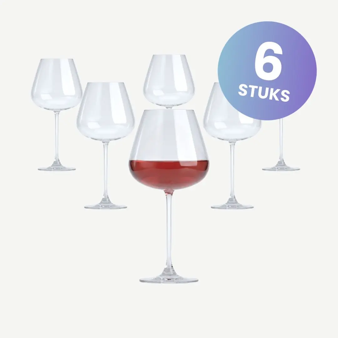 Onis Bespoke Wijnglazen 665ml - Set van 6 - Rood - Transparant