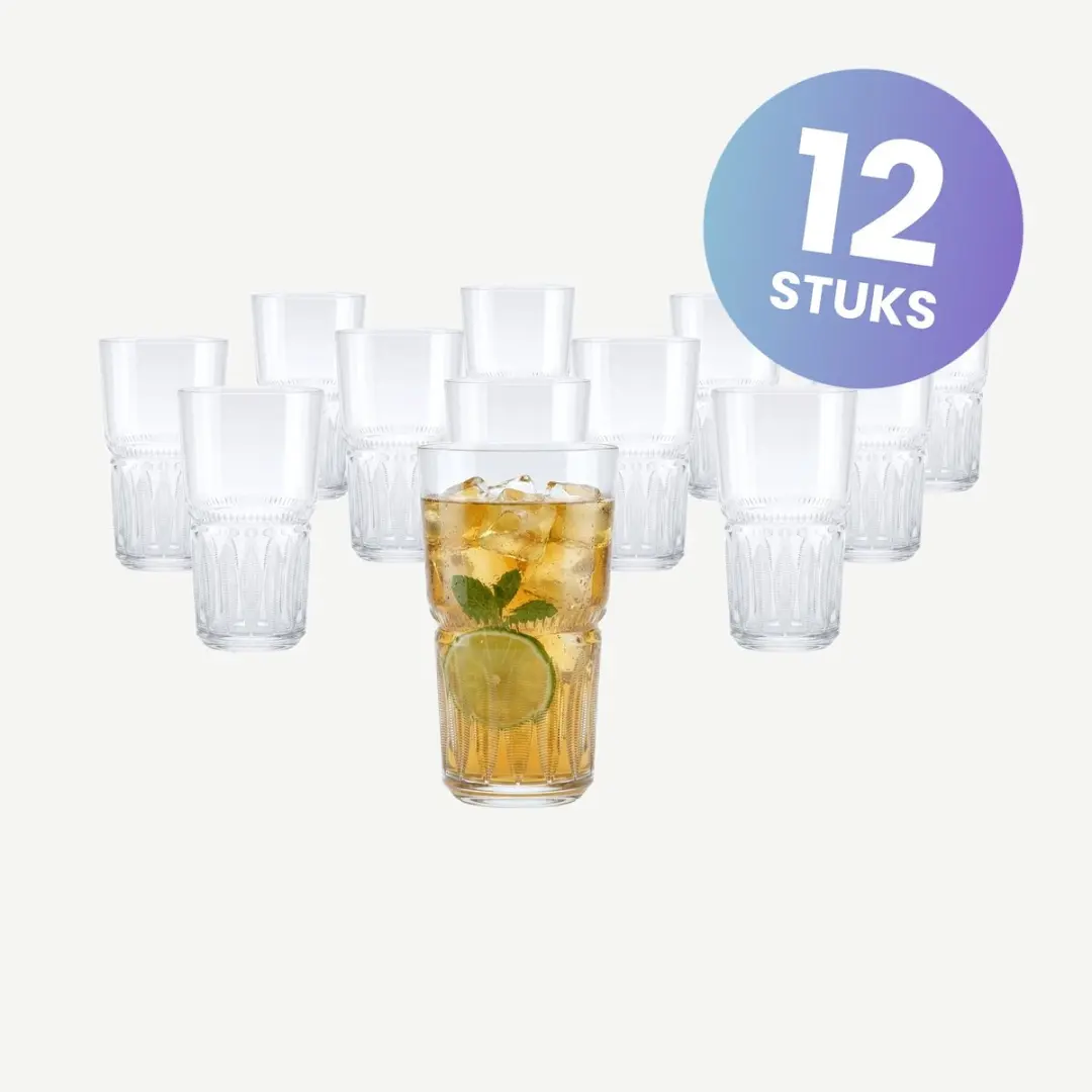 Onis New Era Longdrinkglazen 470ml - Set van 12 - Transparant