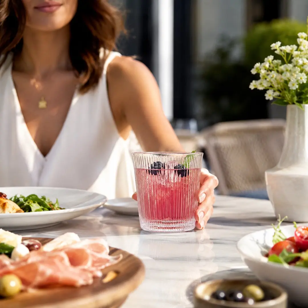 Onis Bloom Tumblers 265ml - Set van 6 - Glas - Transparant