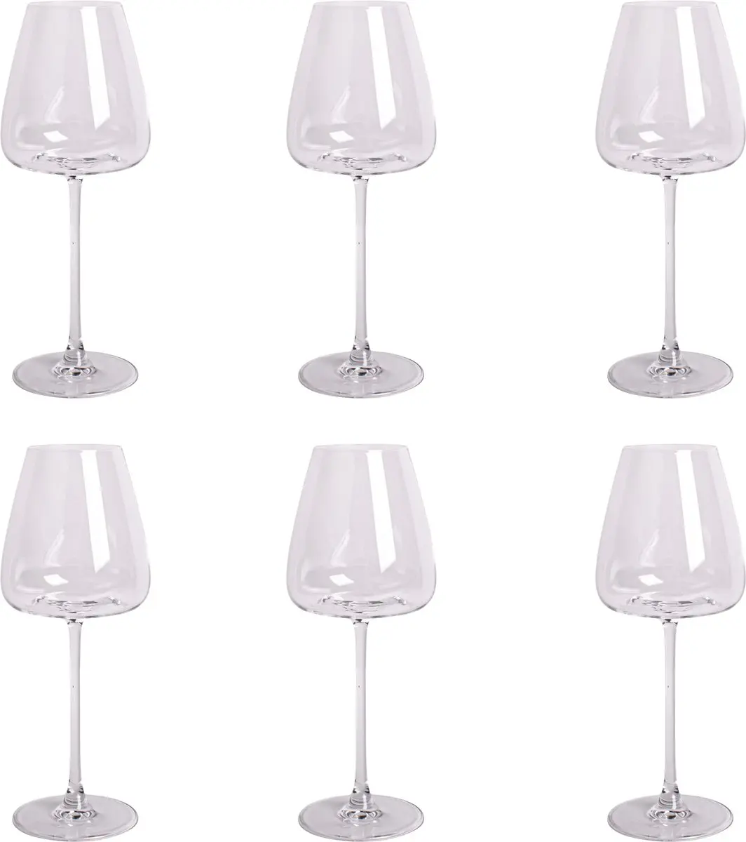 Set van 6 witte wijnglazen