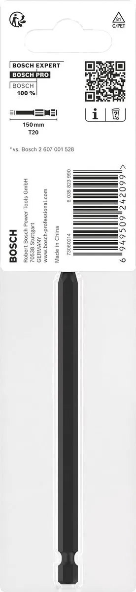 Bosch Professional PRO Torx Slagmoerbeitel T20 150mm
