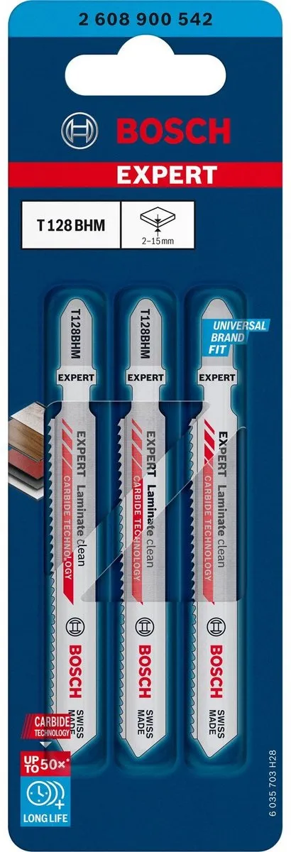 Bosch Professional T128 BHM Decoupeerzaagblad Metaal - 3 Stuks