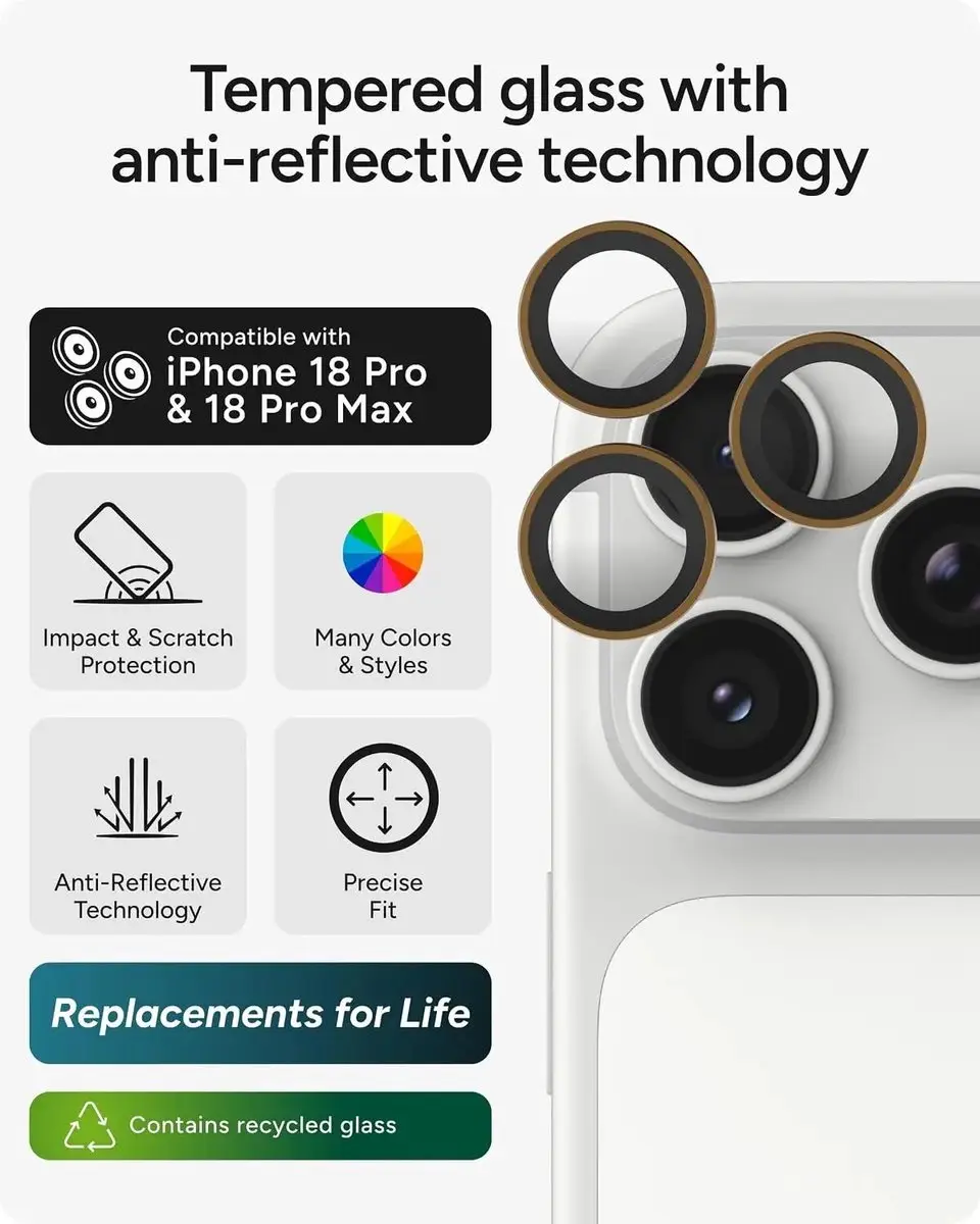 ZAGG Glass Elite Camera Rings iPhone 18 Pro/Pro Max - Bruin - afbeelding 6 van 6