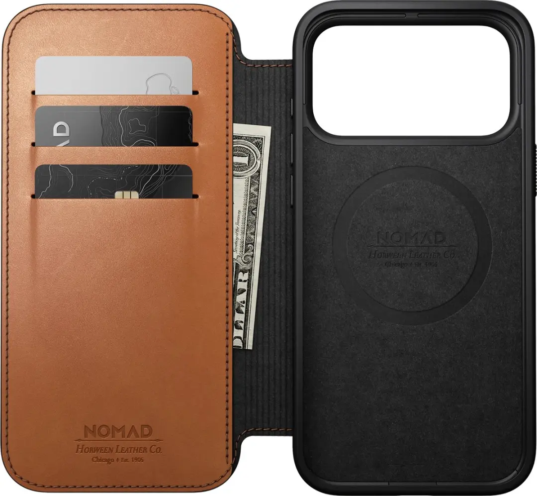 NOMAD Modern Horween Lederen Folio iPhone 18 Pro Max - Bruin - afbeelding 5 van 6