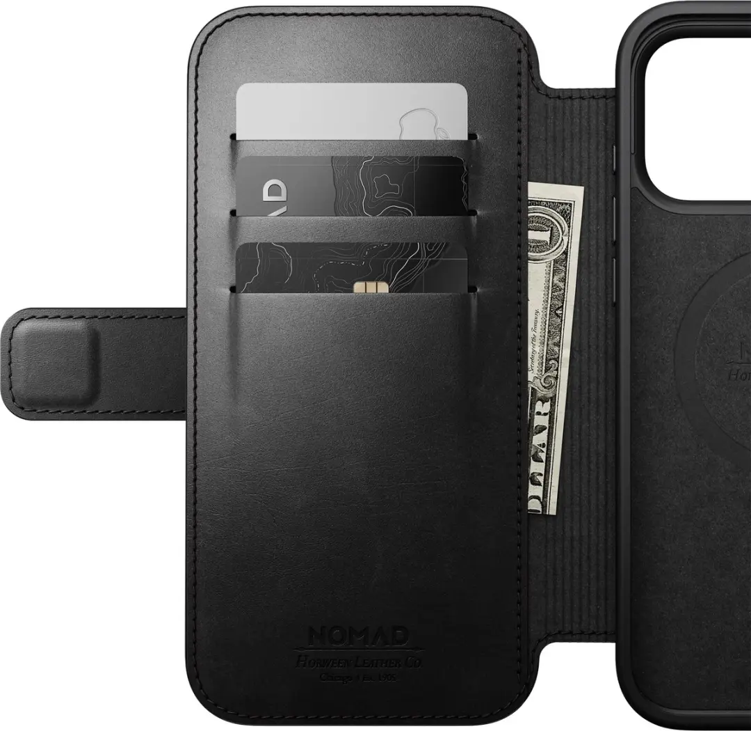 NOMAD Modern Horween Lederen Folio iPhone 18 Pro Max - Zwart - afbeelding 5 van 6