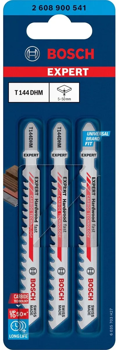 Bosch Professional T144DHM Expert Decoupeerzaagblad - 3 Stuks - Hardhout Fast - afbeelding 6 van 6