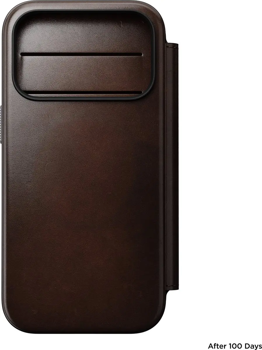 NOMAD Modern Horween Lederen Folio iPhone 18 Pro - 3 Kaartsleuven - Bruin - afbeelding 5 van 6