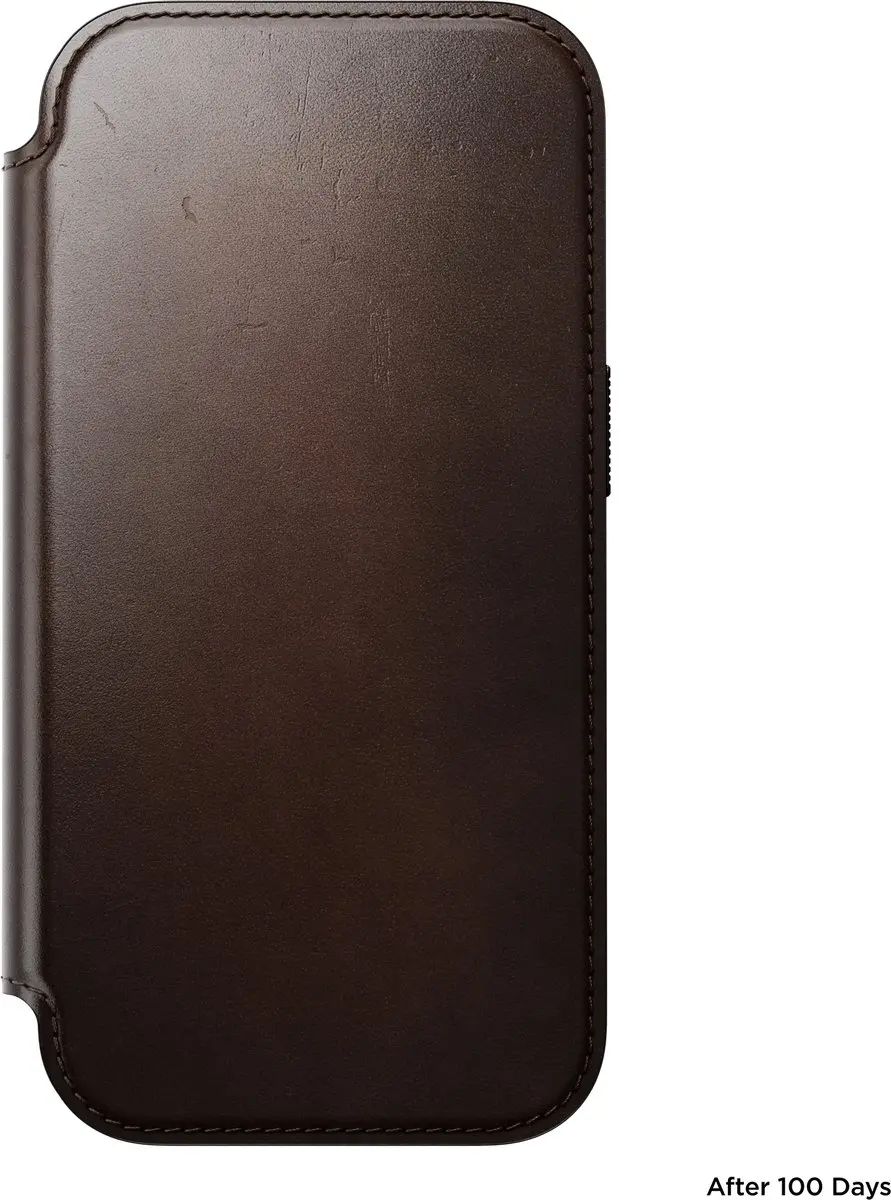 NOMAD Modern Horween Lederen Folio iPhone 18 Pro - 3 Kaartsleuven - Bruin - afbeelding 4 van 6