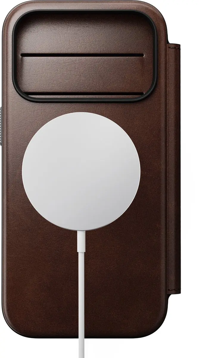 NOMAD Modern Horween Lederen Folio iPhone 18 Pro - 3 Kaartsleuven - Bruin - afbeelding 3 van 6