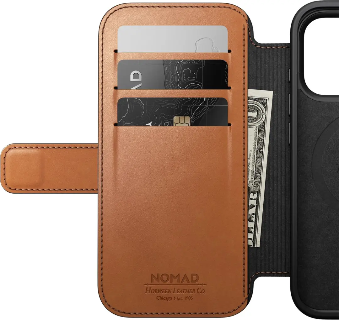 NOMAD Modern Horween Lederen Folio iPhone 18 Pro - Bruin - afbeelding 5 van 6