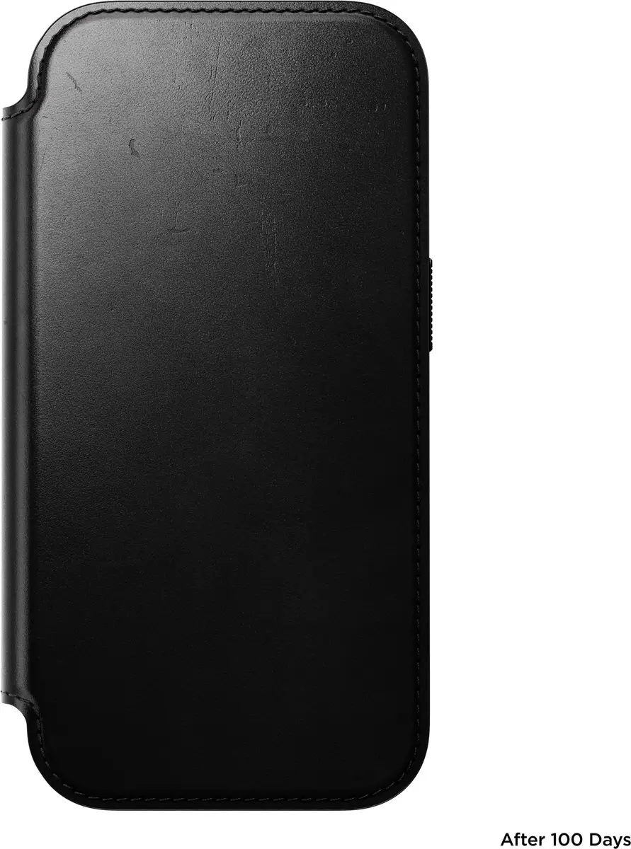 NOMAD Modern Horween Lederen Folio iPhone 18 Pro - 3 Kaartsleuven - Zwart - afbeelding 4 van 6