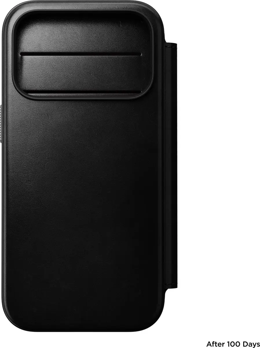 NOMAD Modern Horween Lederen Folio iPhone 18 Pro - 3 Kaartsleuven - Zwart - afbeelding 6 van 6