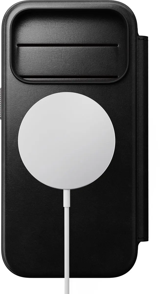 NOMAD Modern Horween Lederen Folio iPhone 18 Pro - 3 Kaartsleuven - Zwart - afbeelding 5 van 6