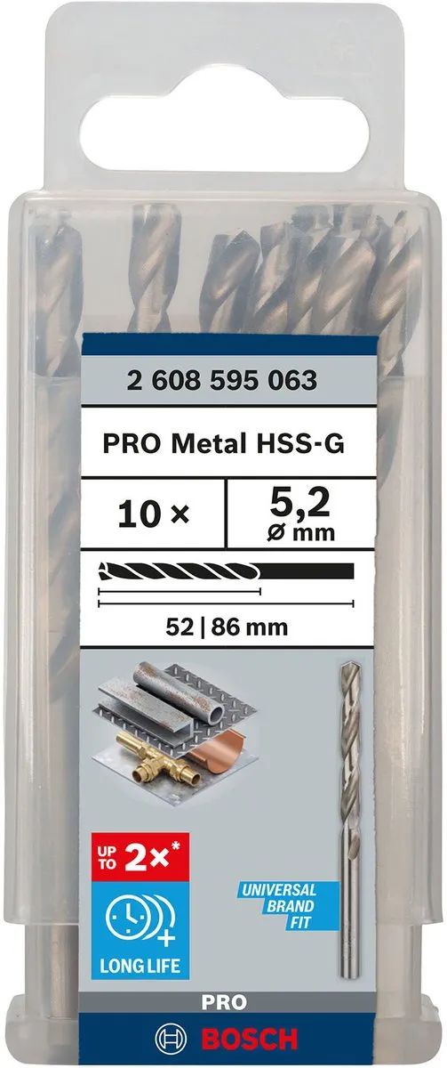 Bosch Professional ST. LINE 5.2mm HSS-G Metaalboren - 10 Stuks