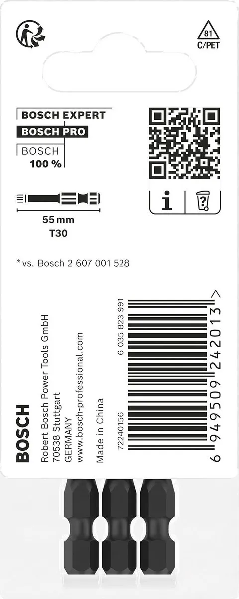 Bosch Professional PRO Torx Slagmoerbeitel T40 55mm - 2-delig
