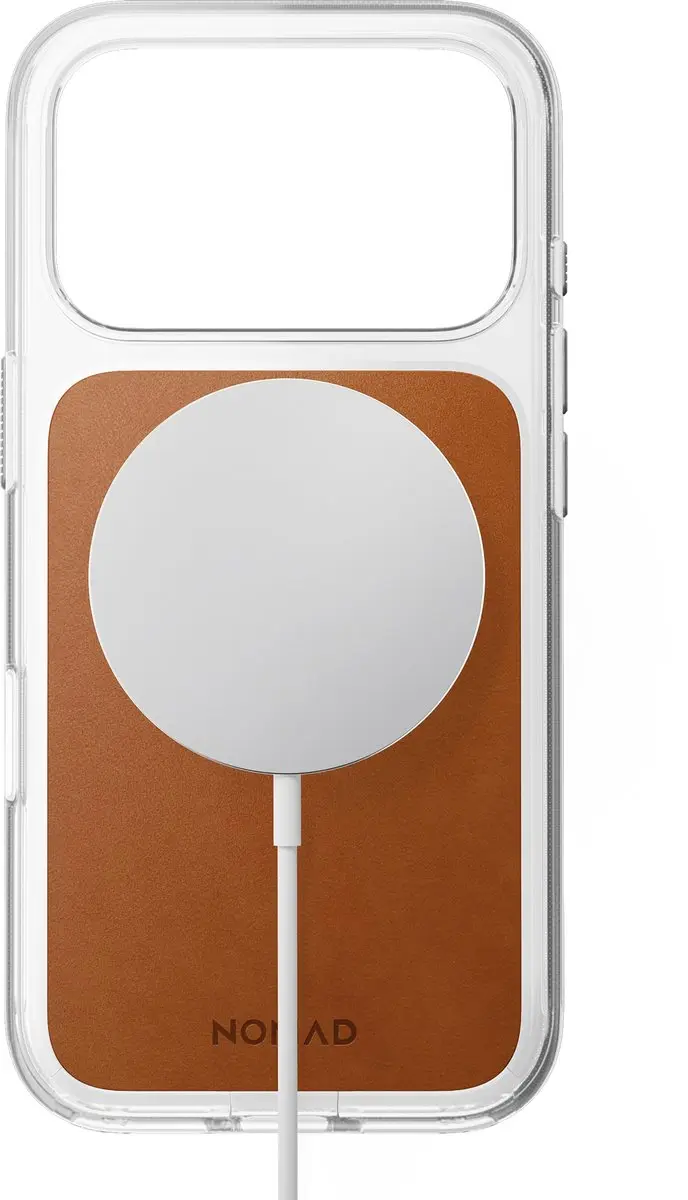 NOMAD Clear Horween Lederen Hoesje iPhone 18 Pro - Bruin - afbeelding 3 van 6