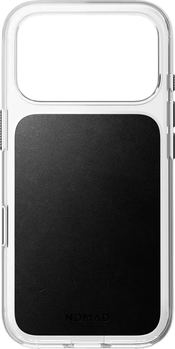 NOMAD Clear Horween Lederen Hoesje iPhone 18 Pro - Zwart - afbeelding 2 van 6