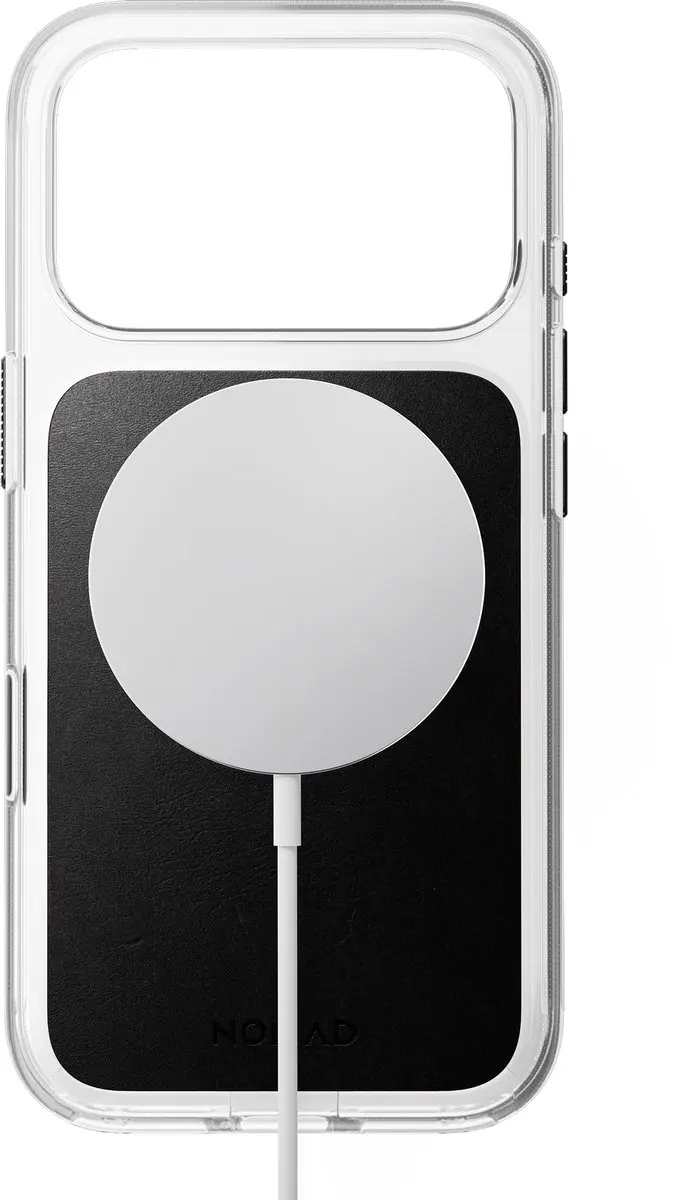 NOMAD Clear Horween Lederen Hoesje iPhone 18 Pro - Zwart - afbeelding 6 van 6