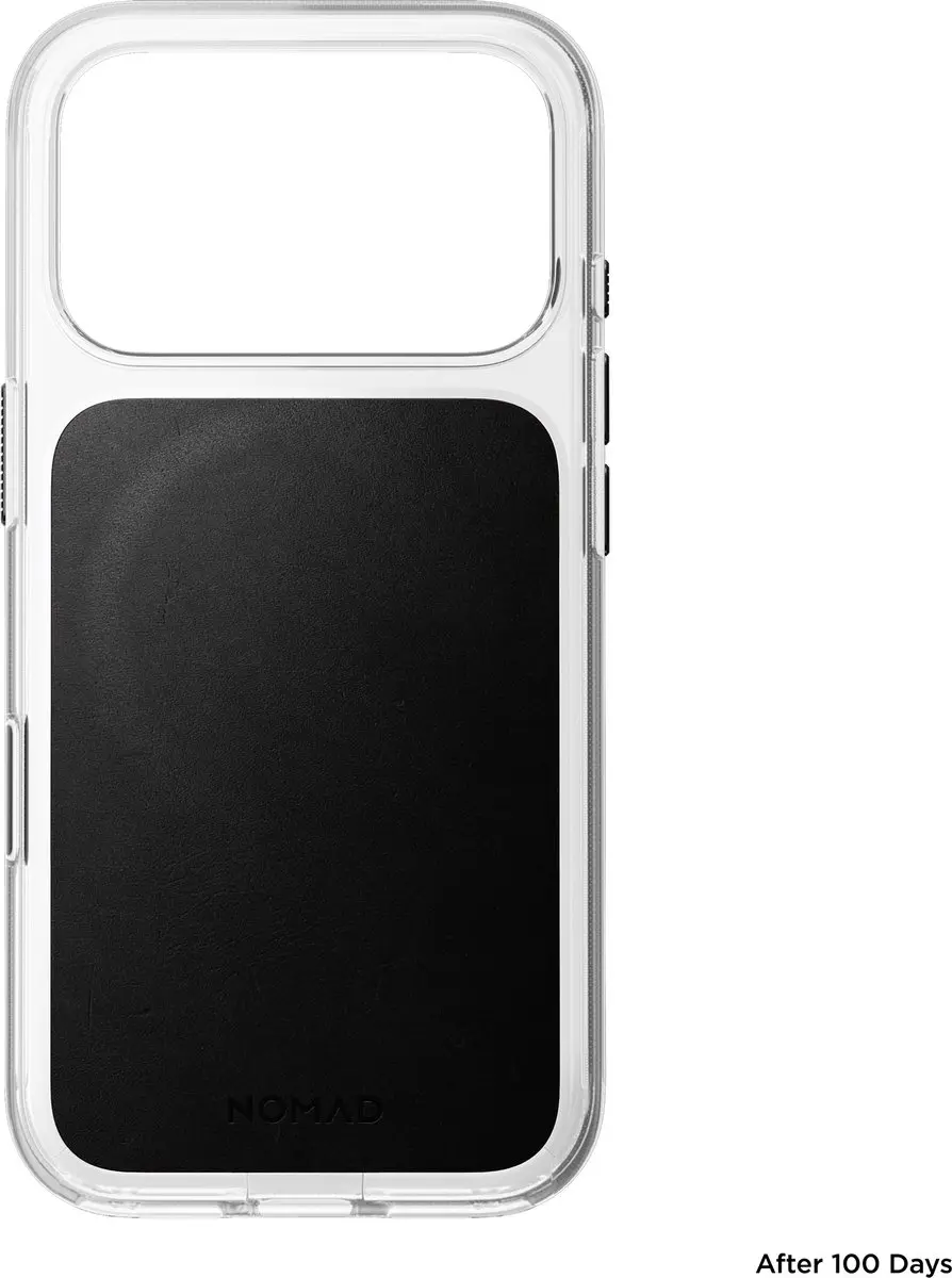 NOMAD Clear Horween Lederen Hoesje iPhone 18 Pro - Zwart - afbeelding 5 van 6
