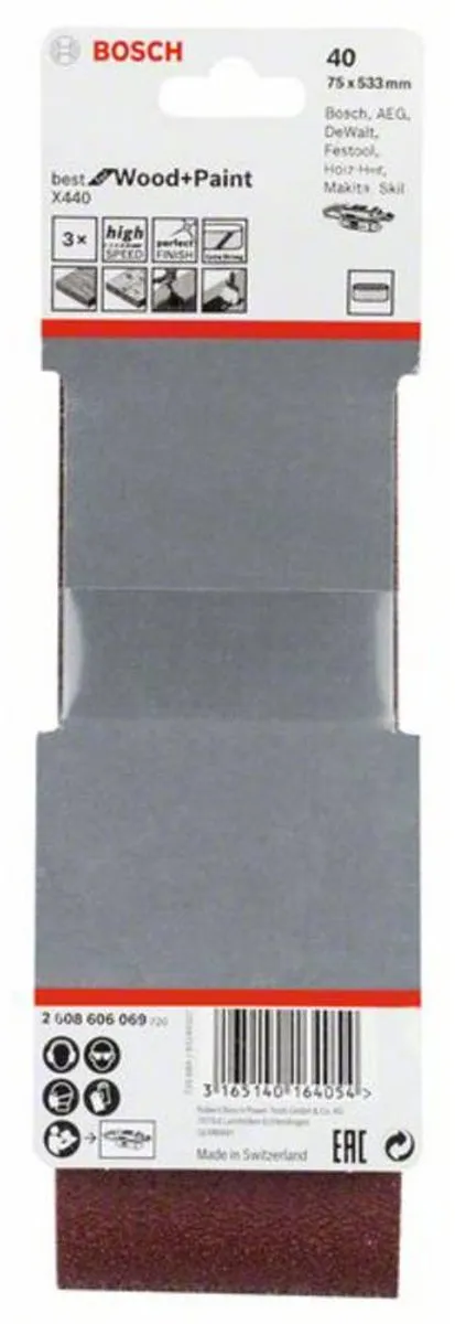 Bosch Professional 3 Banden 75x533 Best Wood+Paint - 3 Stuks