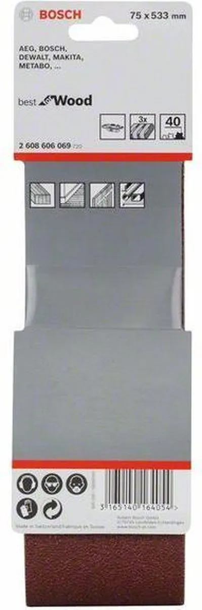 Bosch Professional 3 Banden 75x533 Best Wood+Paint - 3 Stuks
