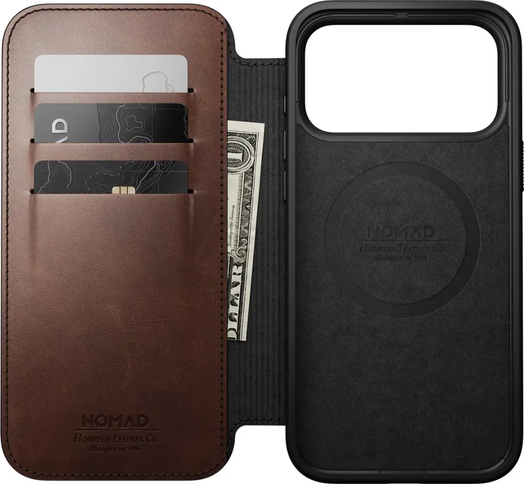 NOMAD Modern Horween Lederen Folio iPhone 18 Pro Max - Bruin - afbeelding 6 van 6