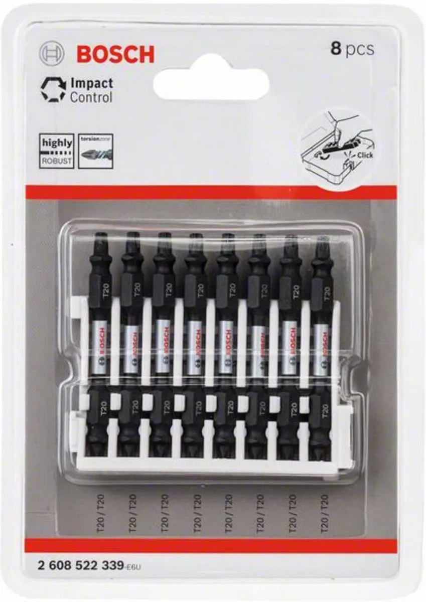 Bosch Professional Impact Dubbel Bit 65mm T20 - 8 Stuks - afbeelding 6 van 6