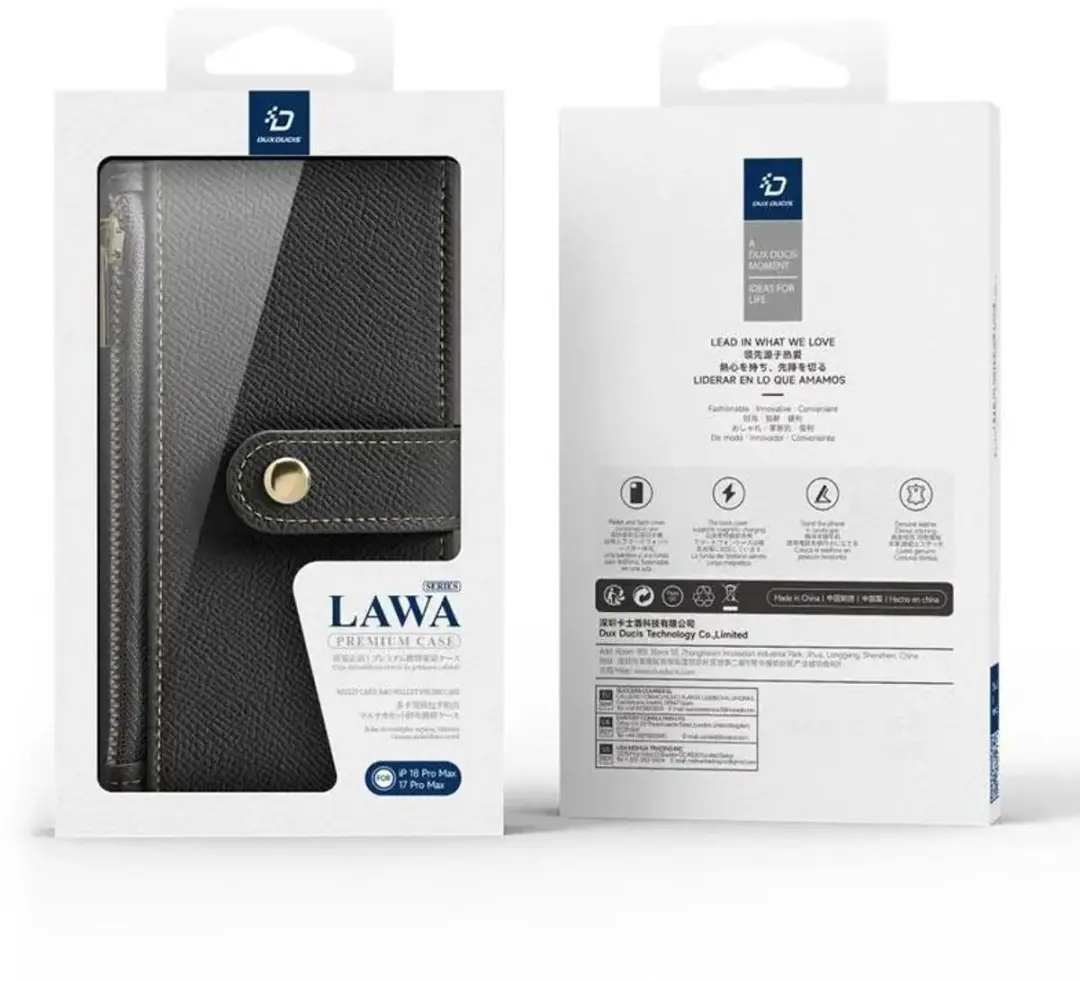 Dux Ducis Lawa iPhone 18 Pro Max Hoesje - MagSafe Portemonnee 7 Pasjes - Zwart - afbeelding 4 van 6