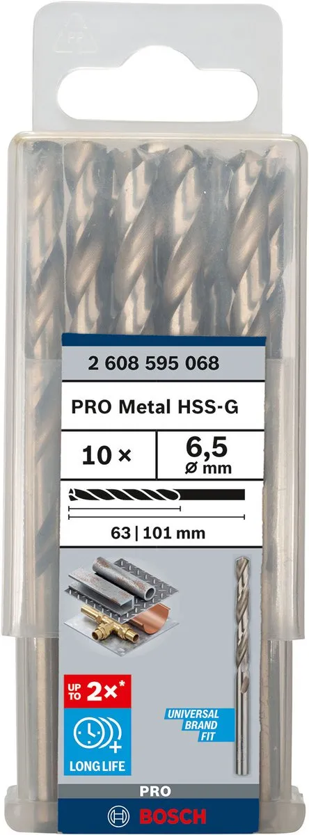 Bosch Professional ST. LINE 6.5mm HSS-G Boor - 10 Stuks