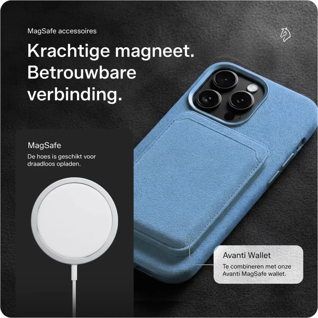 Rosso Avanti Hoesje iPhone 18 Pro Max - MagSafe/Qi2 - Blauw - afbeelding 6 van 6